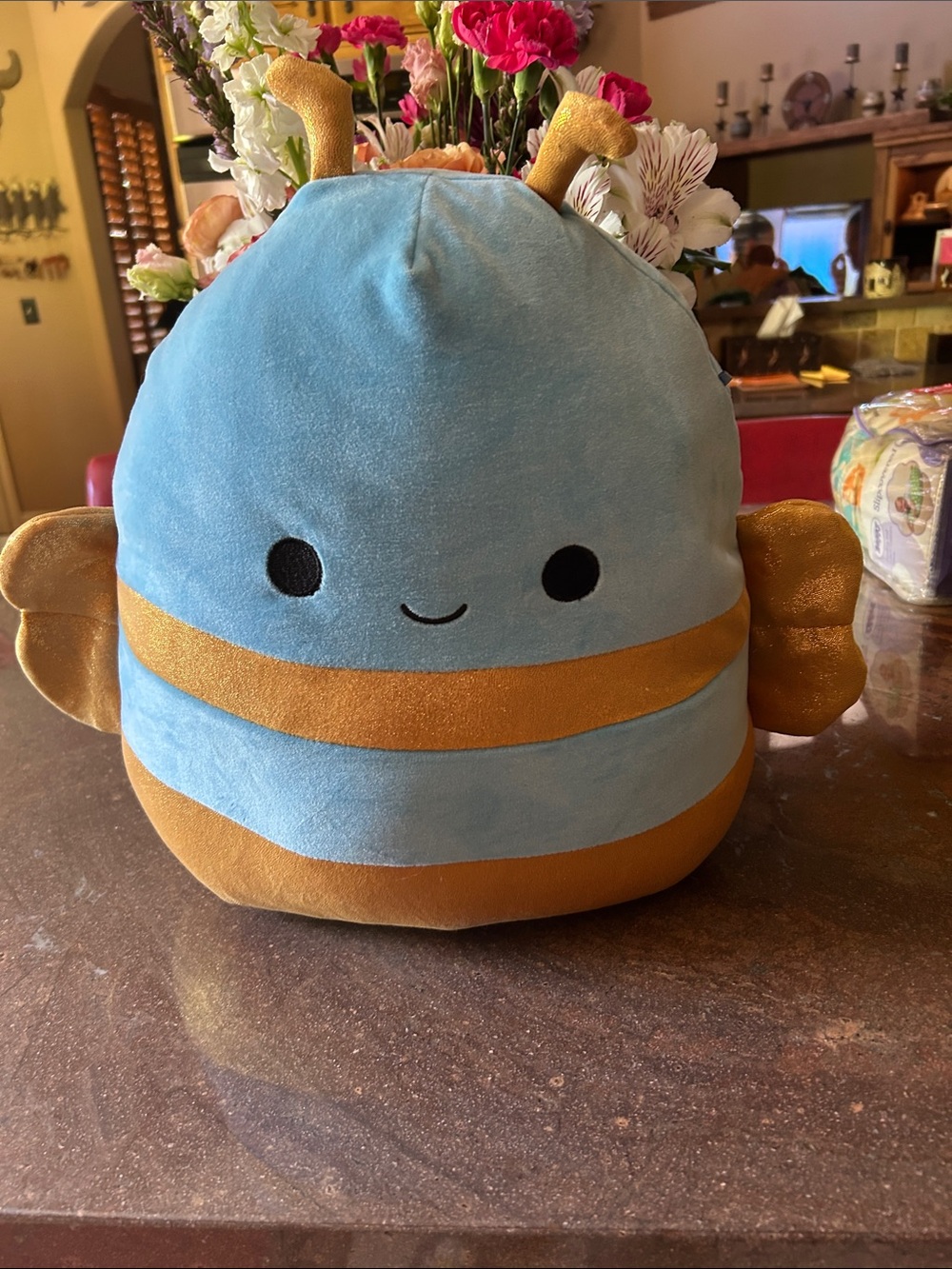 Blue and Gold Plush Bee Squishy